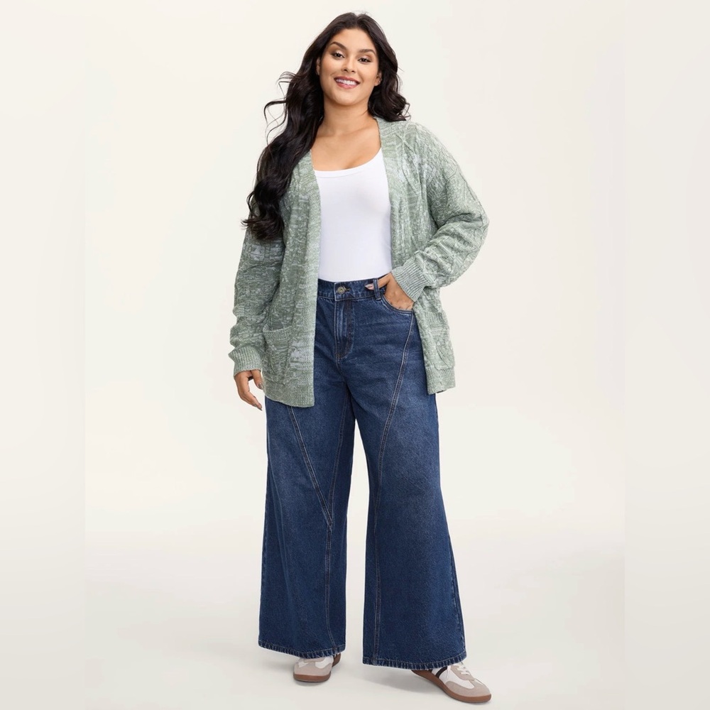 Cozy Mint Green Open Cardigan